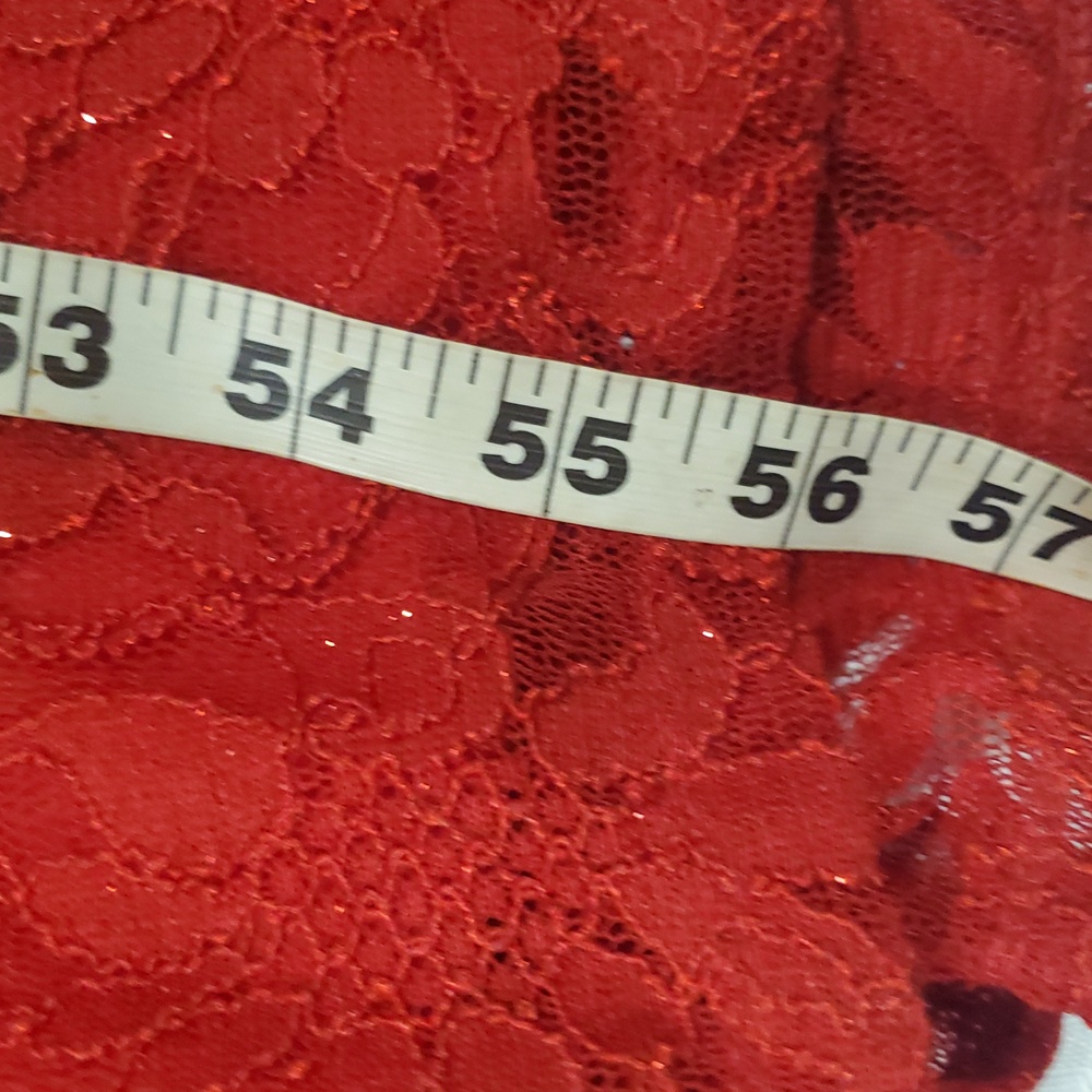 City Triangles Elegant Red Lace Maxi Dress - Picture 13 of 16
